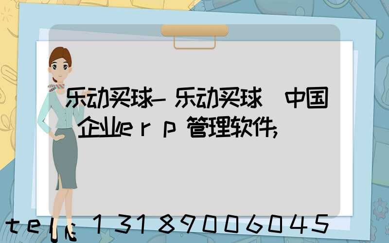 乐动买球-乐动买球（中国）企业erp管理软件