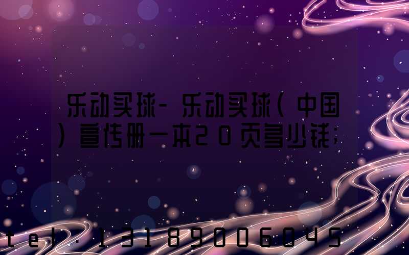 乐动买球-乐动买球（中国）宣传册一本20页多少钱