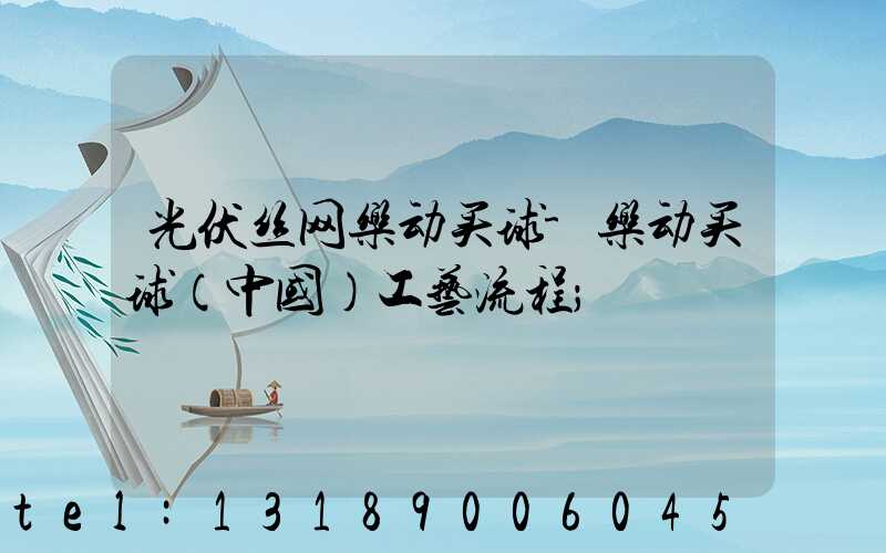光伏丝网乐动买球-乐动买球（中国）工艺流程
