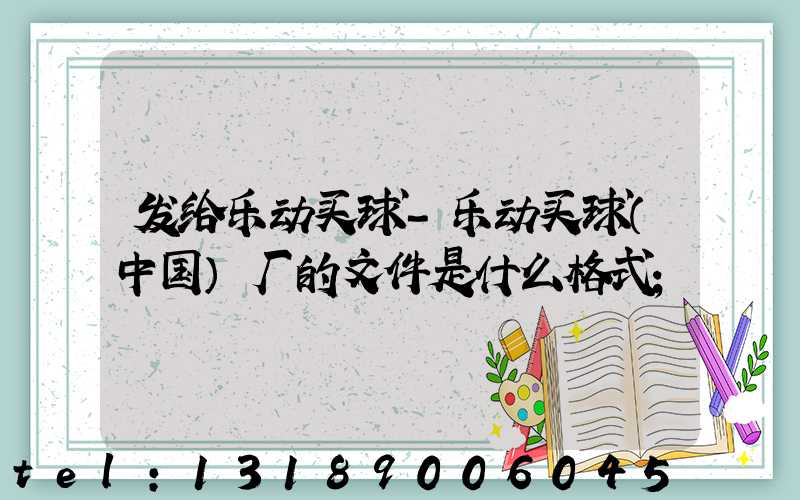 发给乐动买球-乐动买球（中国）厂的文件是什么格式