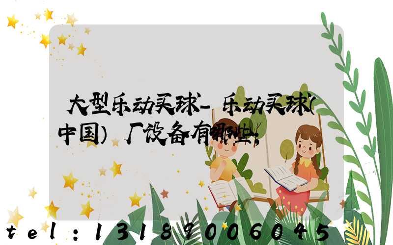 大型乐动买球-乐动买球（中国）厂设备有哪些