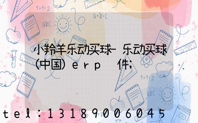小羚羊乐动买球-乐动买球（中国）erp软件