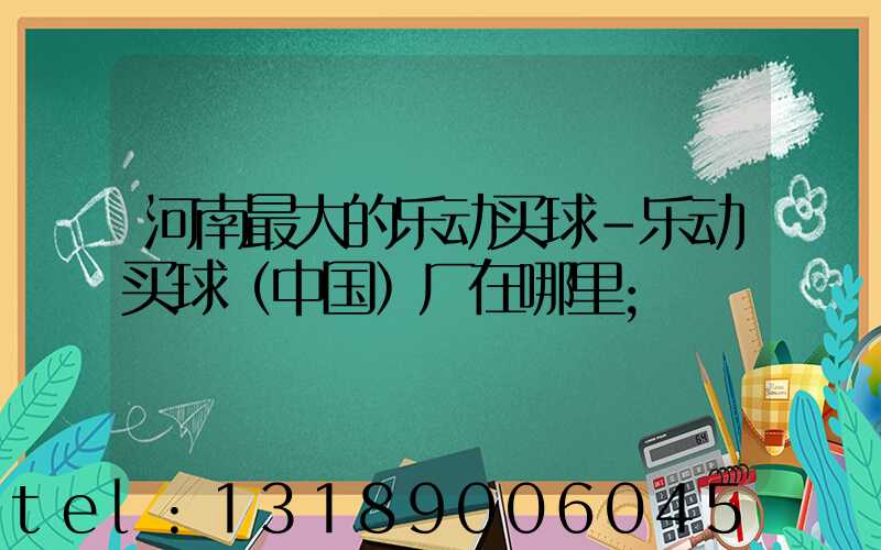 河南最大的乐动买球-乐动买球（中国）厂在哪里