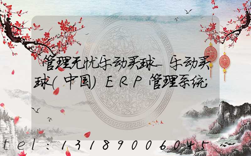管理无忧乐动买球-乐动买球（中国）ERP管理系统