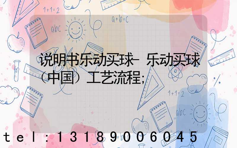 说明书乐动买球-乐动买球（中国）工艺流程
