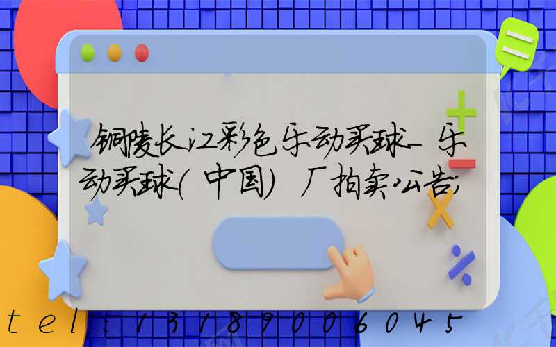 铜陵长江彩色乐动买球-乐动买球（中国）厂拍卖公告